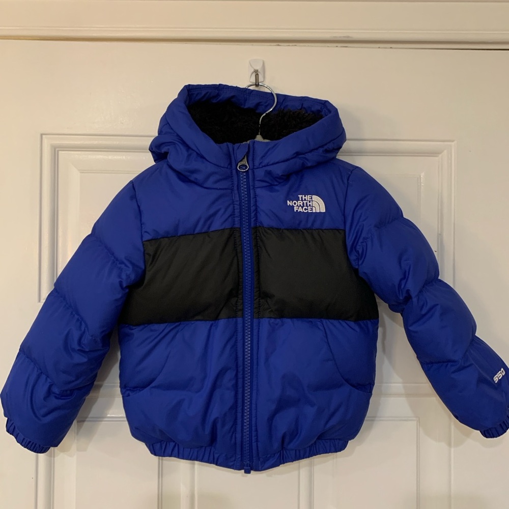 The North Face Blue and Black Puffer Jacket